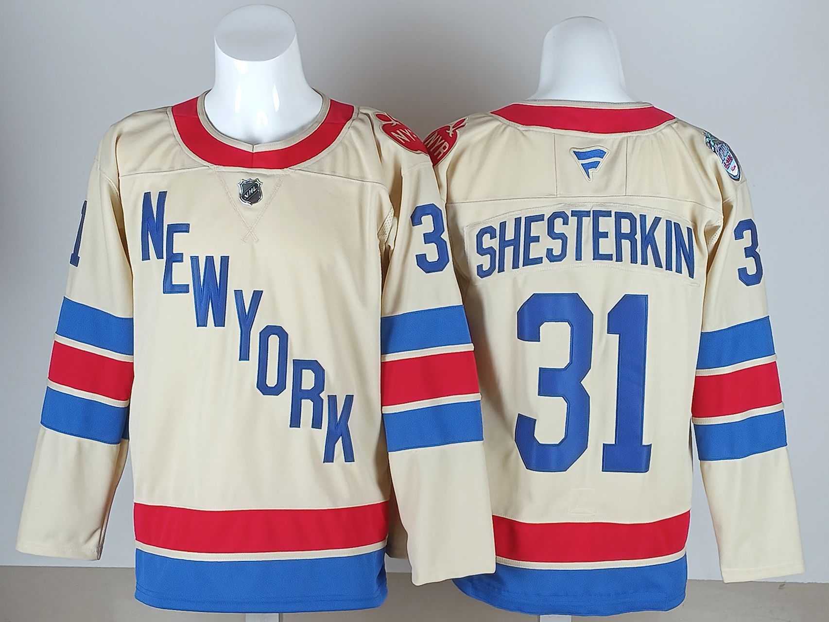 Men 2026 New York Rangers #31 Shesterkin Cream NHL Jersey style 02->new york rangers->NHL Jersey